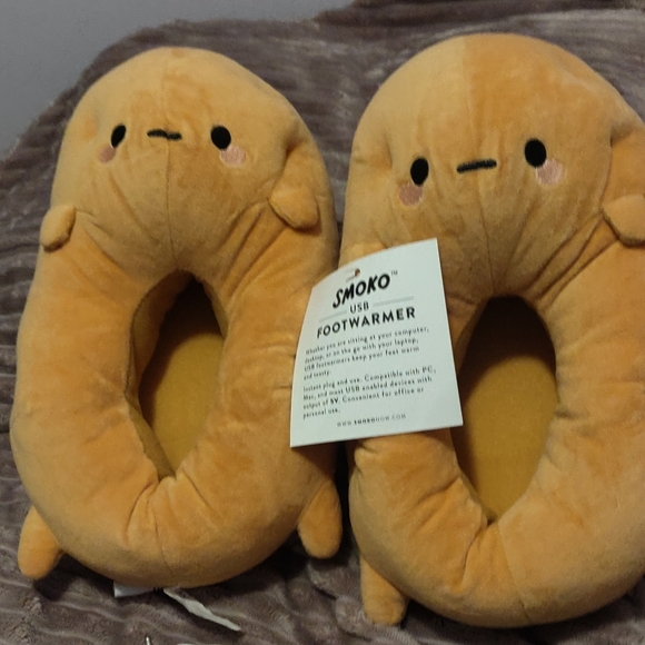 Smoko Orange Brown Foot Warmer Slippers - Picture 6 of 6